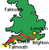 Tourenverlauf - Cornwall, Sdengland und London